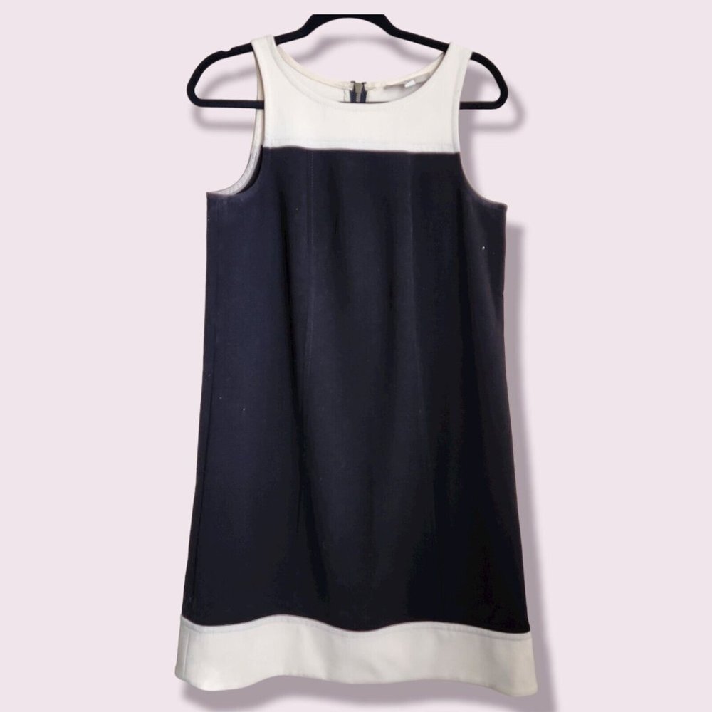 Ann Taylor Loft Womens Girls Dress Sz 10T Black Cream Sleeveless Back Zip Casual